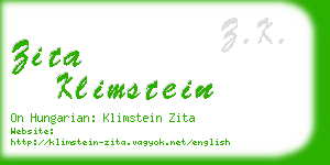 zita klimstein business card